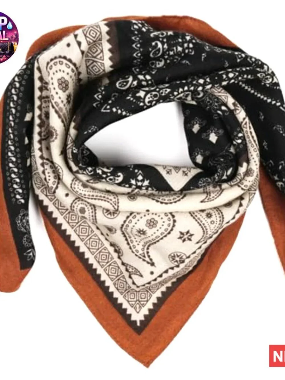 27x27 Inch Square Scarf, 100% Viscose, Versatile Head and Neck Scarf